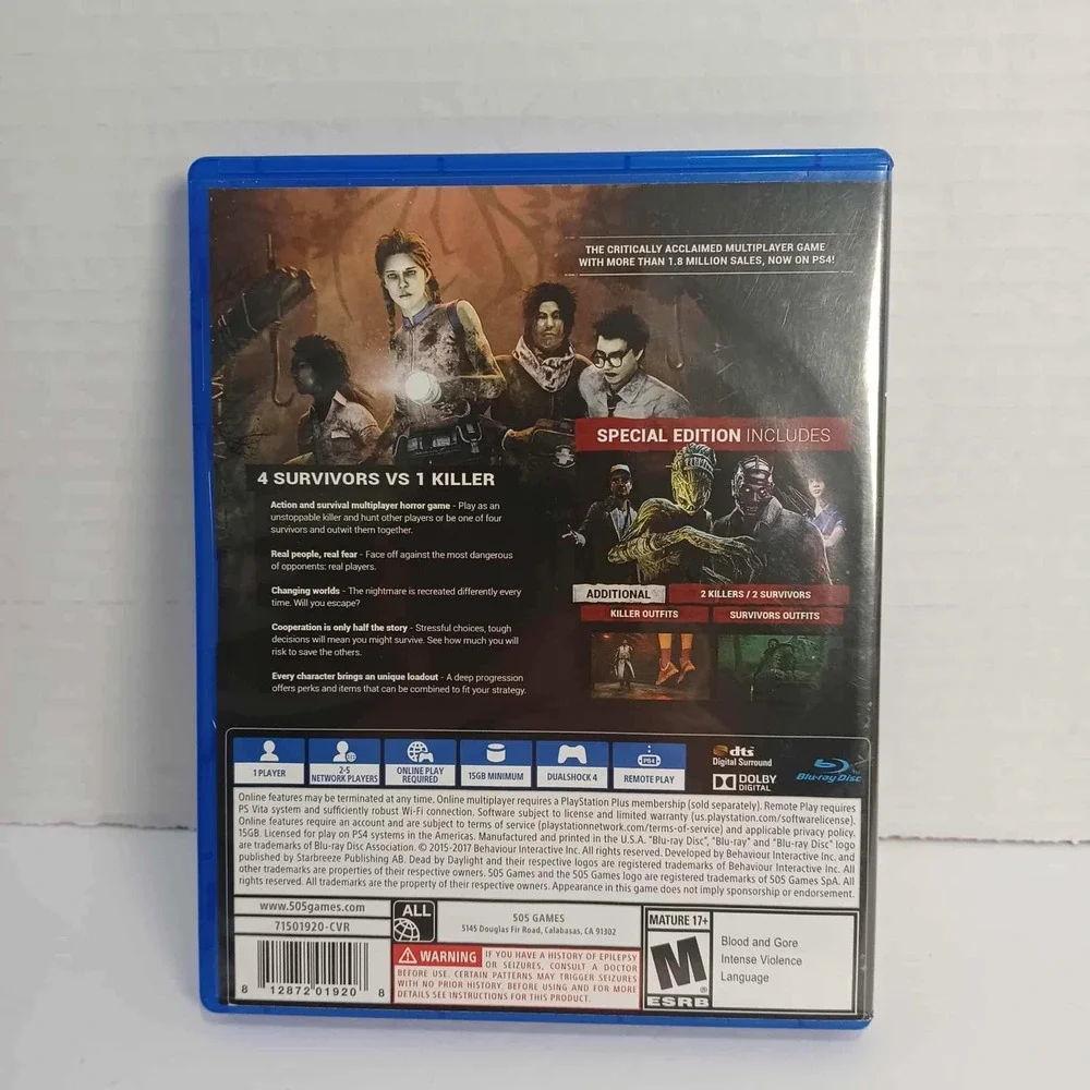 Dead By Daylight Special Edition PS4 Game Horror‎ Survival Multiplayer